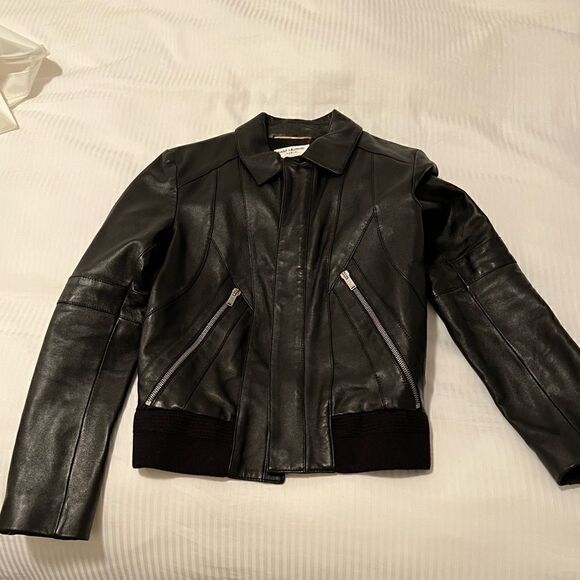 Brand New Saint Laurent Leather Jacket F34 - Picture 1 of 6